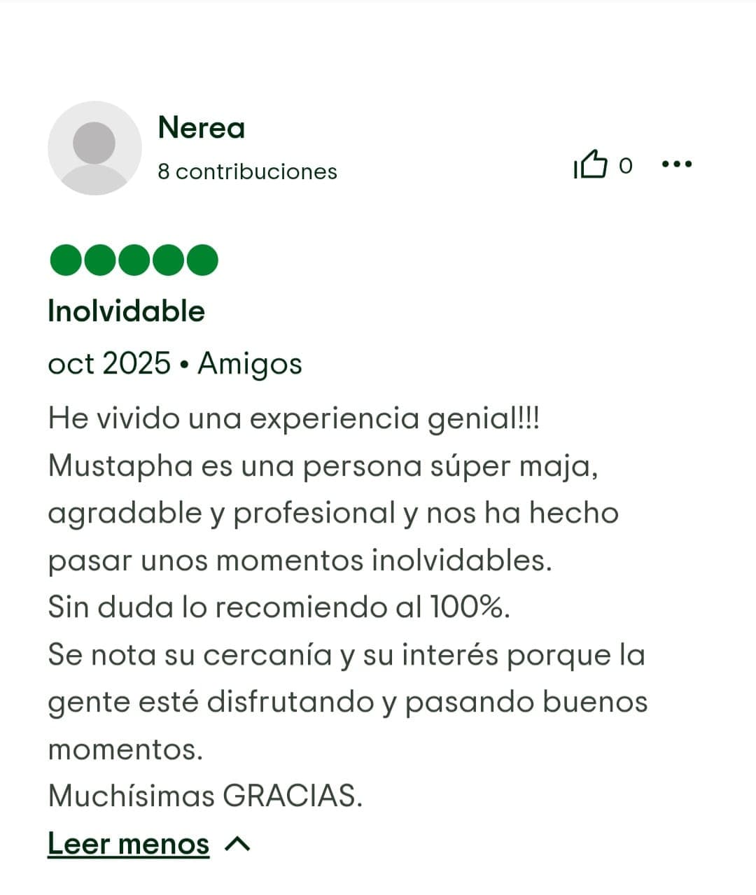 Captura de reseña de Tripadvisor 1