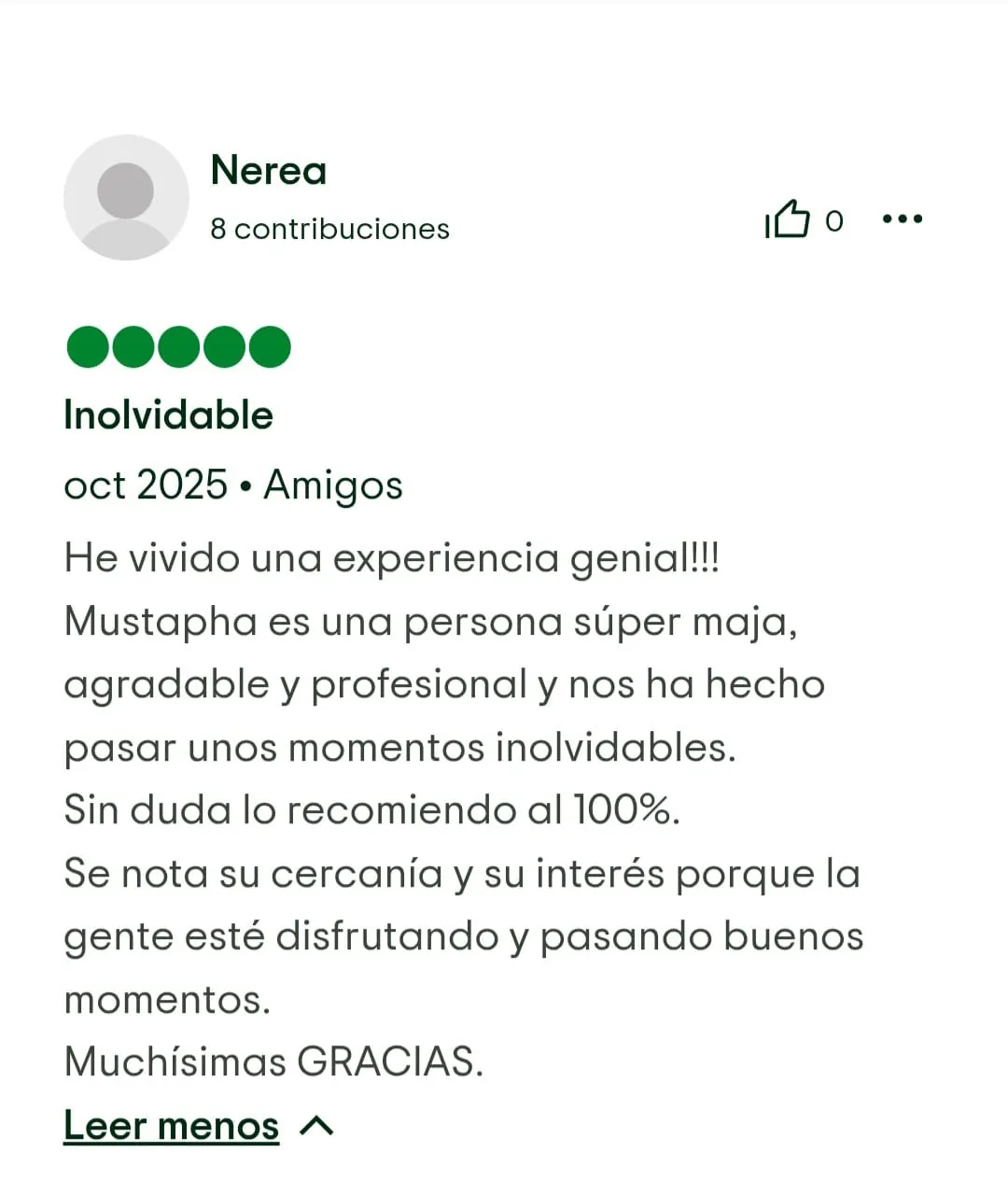 Captura de reseña de Tripadvisor 1